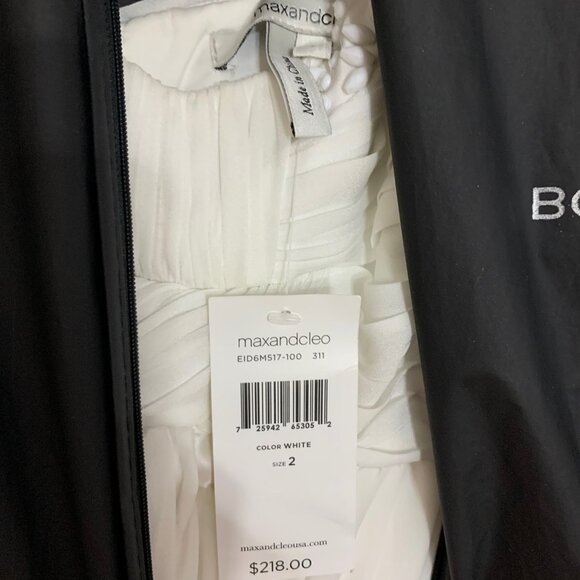BNWT Max and Cleo White Chiffon Dress Size 2 - Picture 6 of 6